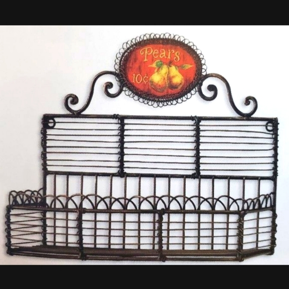 Home Interiors Metal Fruit Stand Wall Basket New in box - Picture 5 of 7